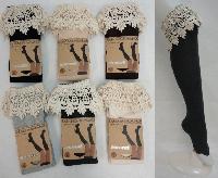 Ladies Boot Sock [Wide Antique Lace]